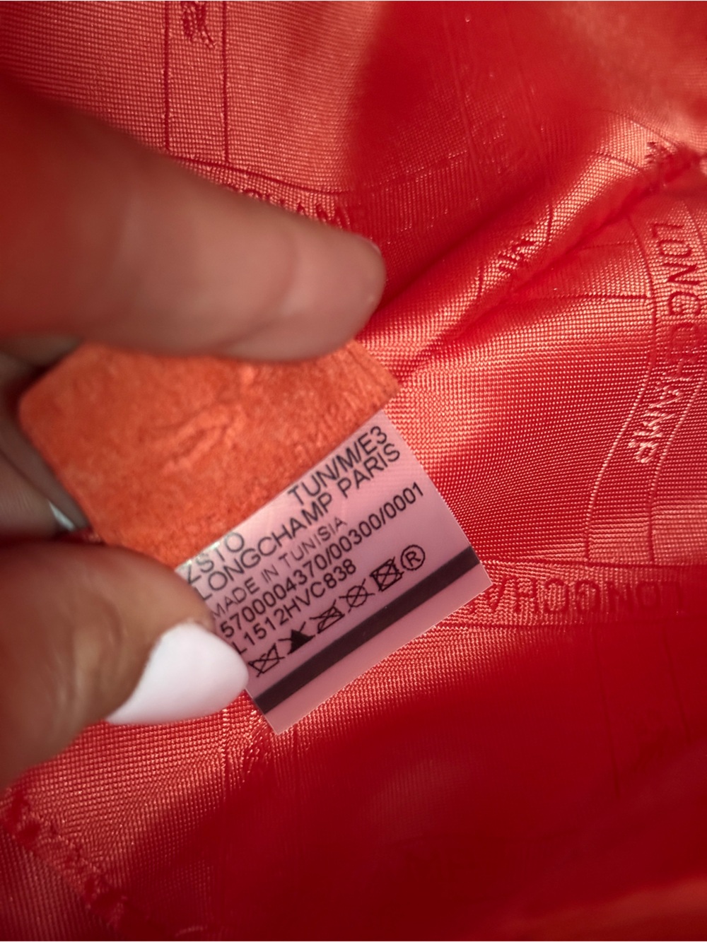 NWOT Longchamp Le Pliage Cuir bag in a croc-embossed orange leather - Picture 7 of 10